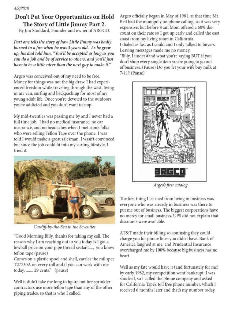 Little Jimmy's Journey to Business Success | PDF