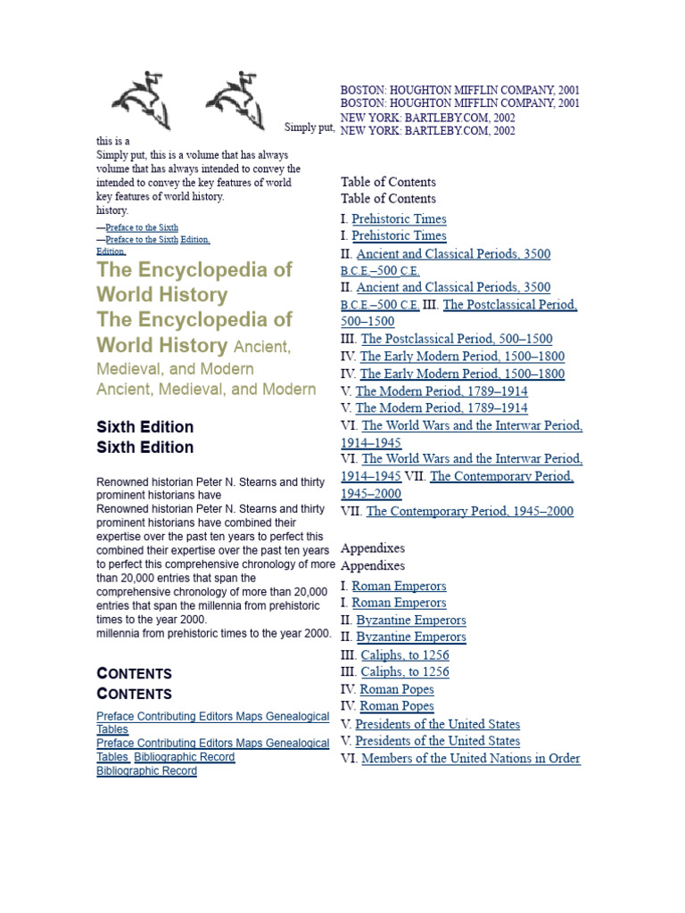 Encyclopedia of World History Overview | PDF | Bipedalism | Hominidae