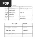 Rota for Academic Year 2024-2025 | PDF