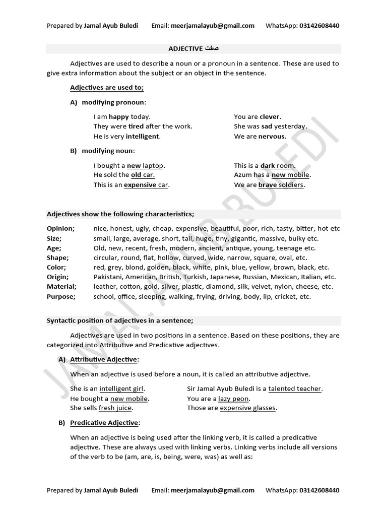 Proper Adjectives Explained | PDF | Adjective | Grammatical Number