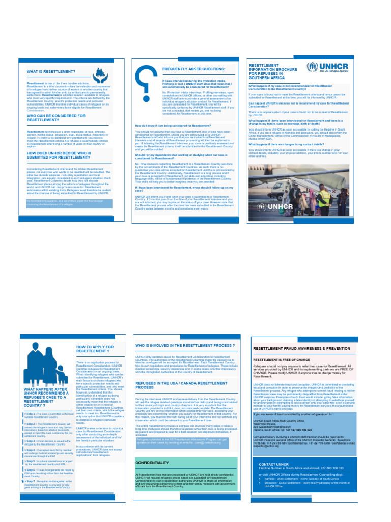 UNHCR Resettlement Guide for Refugees | PDF | Refugee | United Nations ...