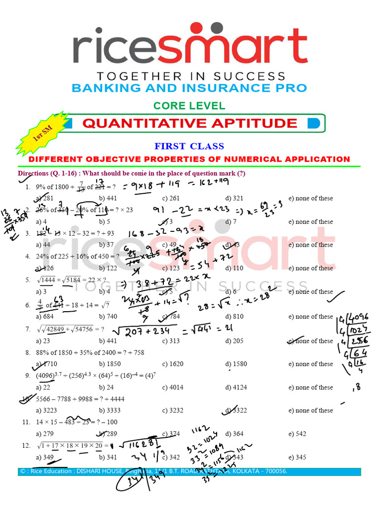 Numerical Aptitude Practice Questions | PDF | Chess | Chess Theory