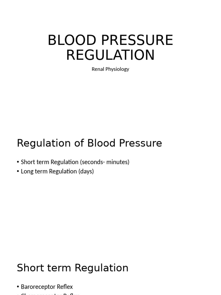 Blood Pressure Regulation Mechanisms | PDF
