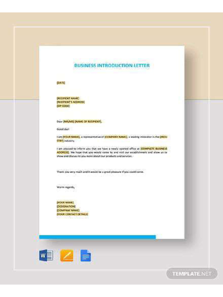 Business Introduction Letter Template Compressed Compressed Compressed ...