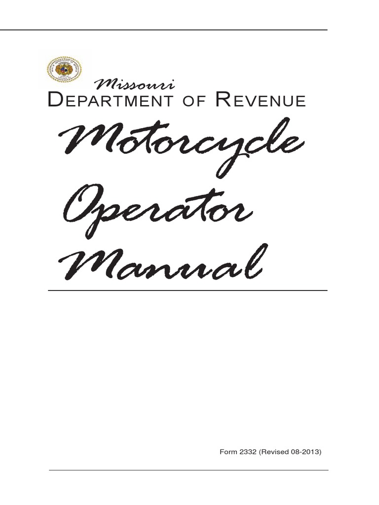 Missouri Motorcycle Manual Missouri Motorcycle Handbook PDF Anti