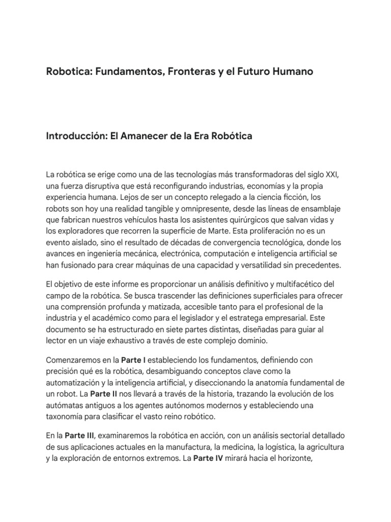 Fundamentos y Futuro de la Robótica | PDF | Inteligencia artificial ...