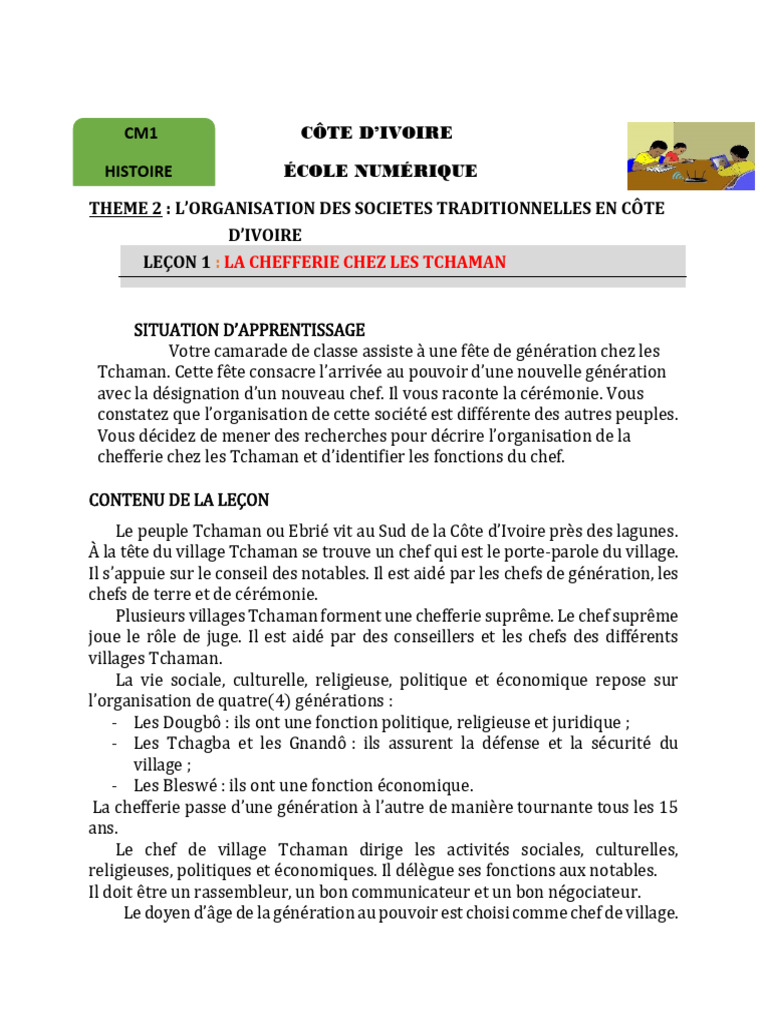 Chefferie Tchaman en Côte d'Ivoire | PDF