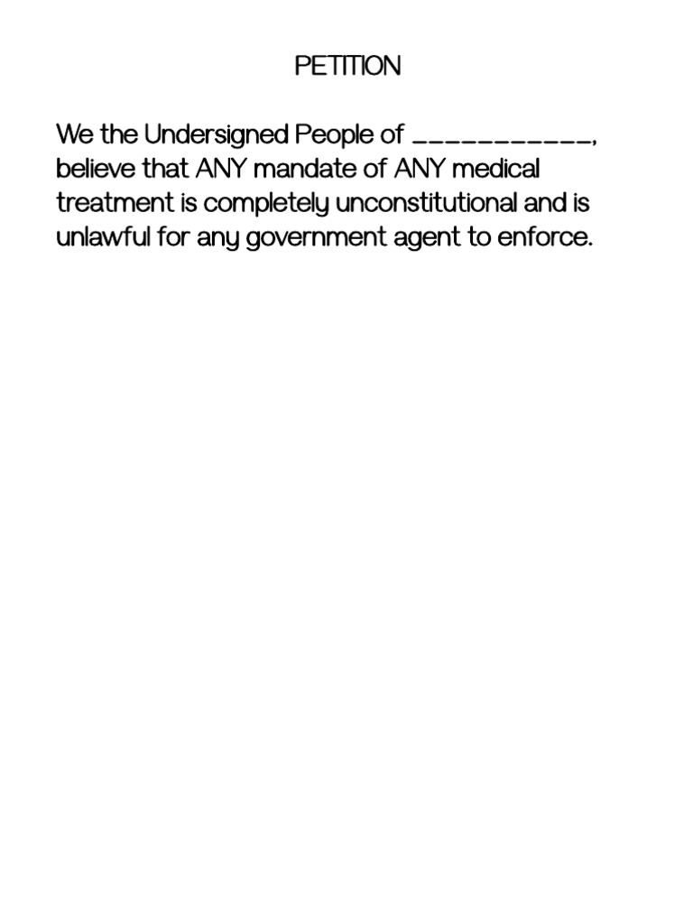 Unconstitutional Medical Mandate Petition | PDF