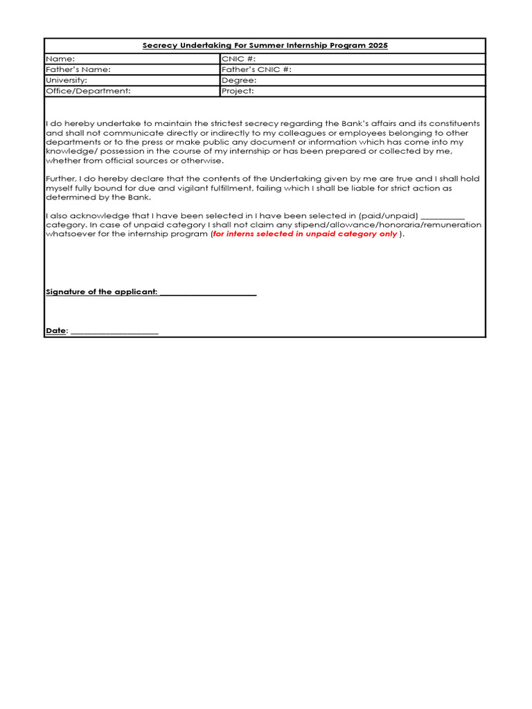 Secrecy Declaration | PDF