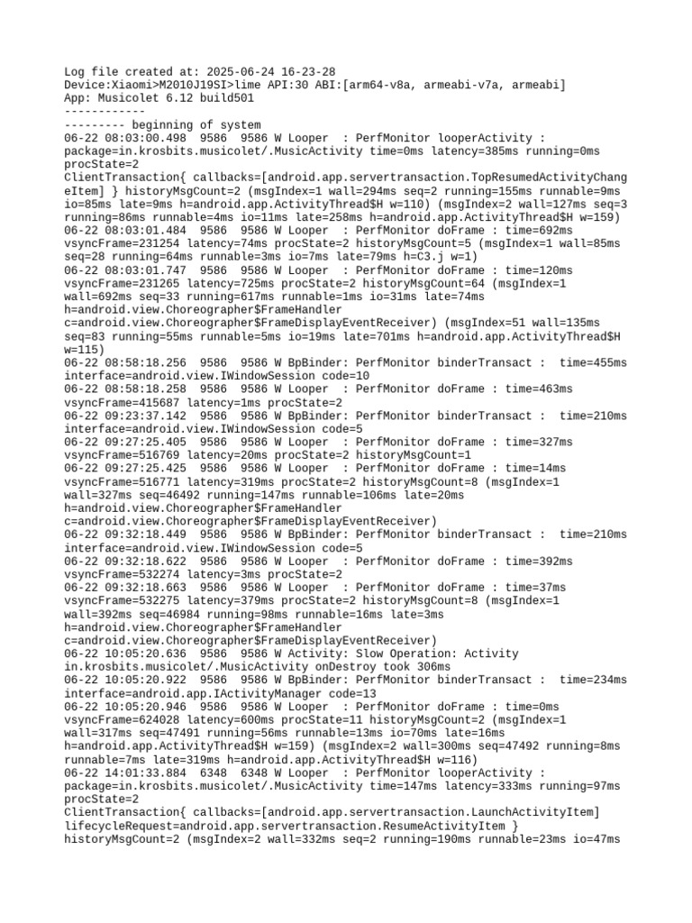 Musicolet Performance Log Analysis | PDF | Digital Technology
