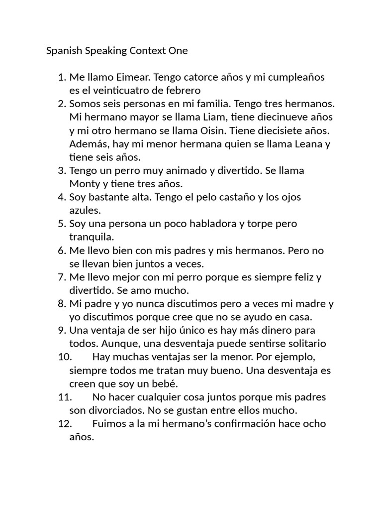 Spanish Conversation | PDF