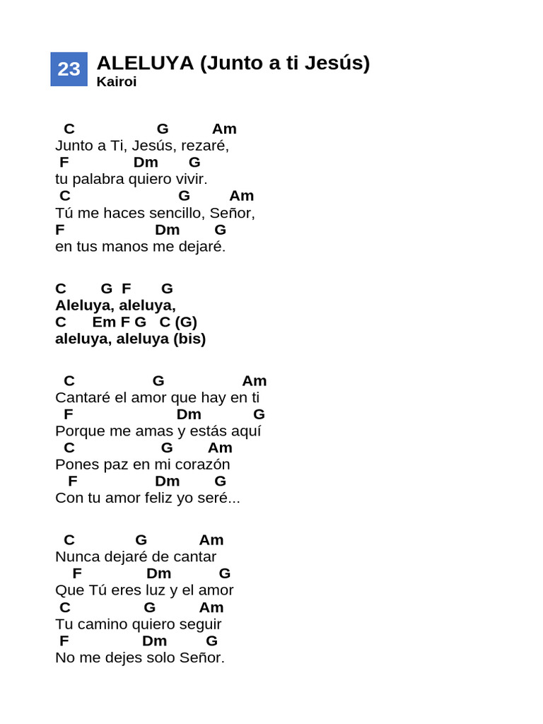 Junto a Ti Jesús: Letra y Acordes | PDF