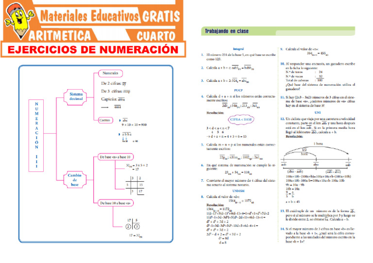 Ejercicios de Numeración para Cuarto Grado de Secundaria | PDF