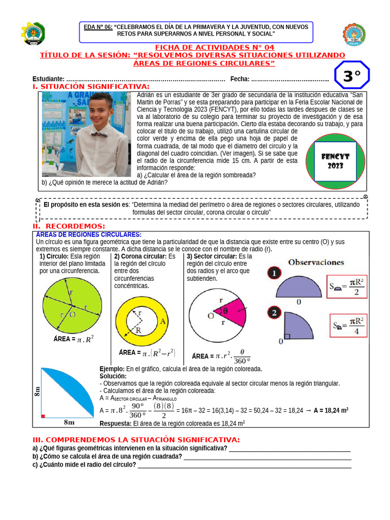 Ficha 4 - 3ero - Eda6 | PDF | Pi | Triángulo