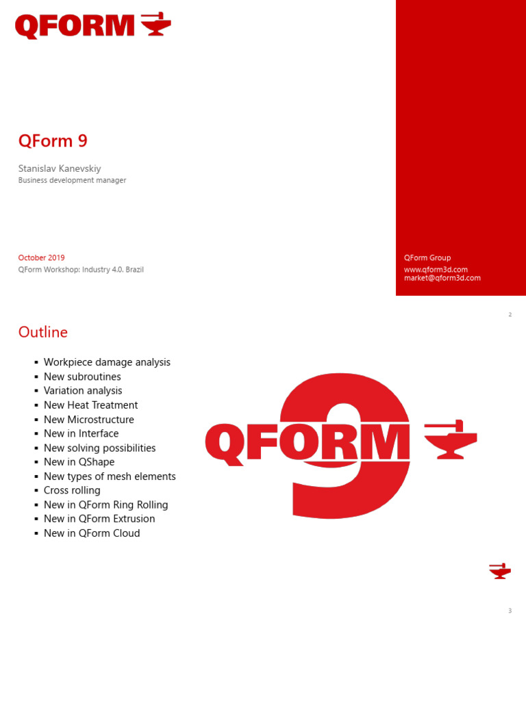 QForm 9: Innovations in Metal Forming | PDF | Heat Treating | Forging