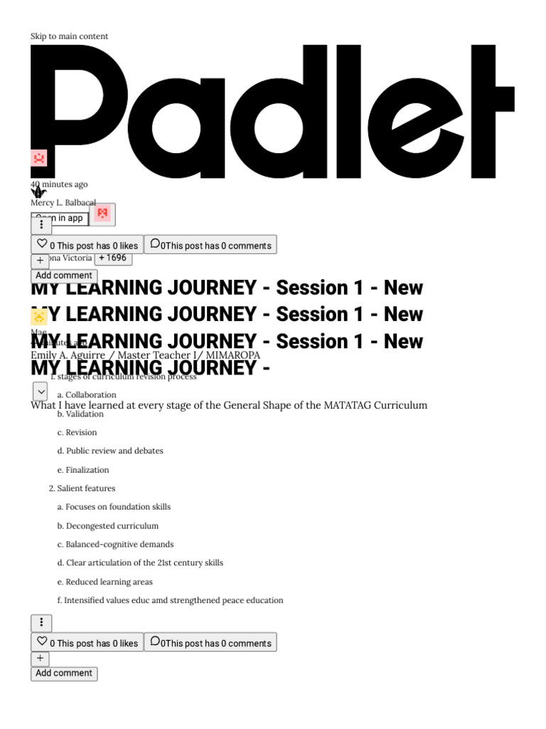 MY LEARNING JOURNEY - Session 1 - New | PDF