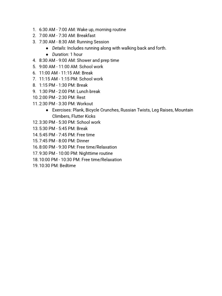 Daily Routine Schedule for Productivity | PDF