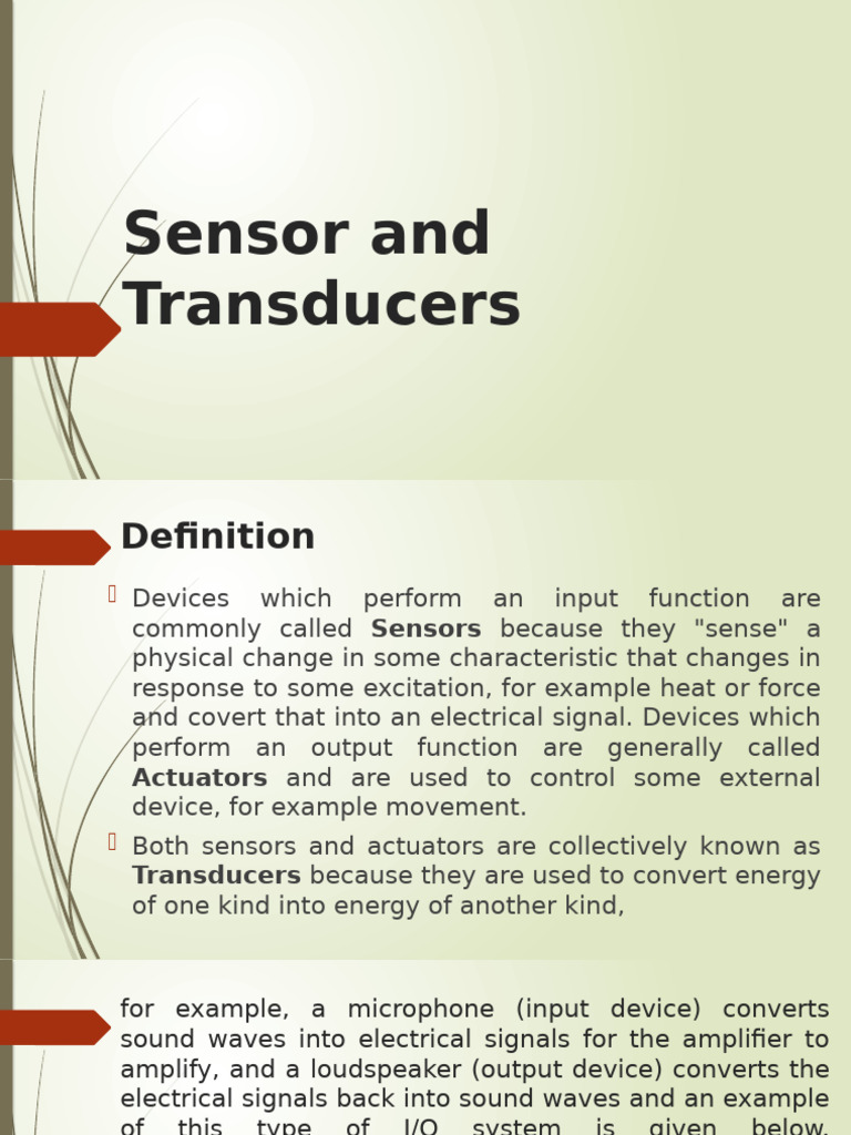 Sensors and Transducers-1 | PDF | Relay | Actuator