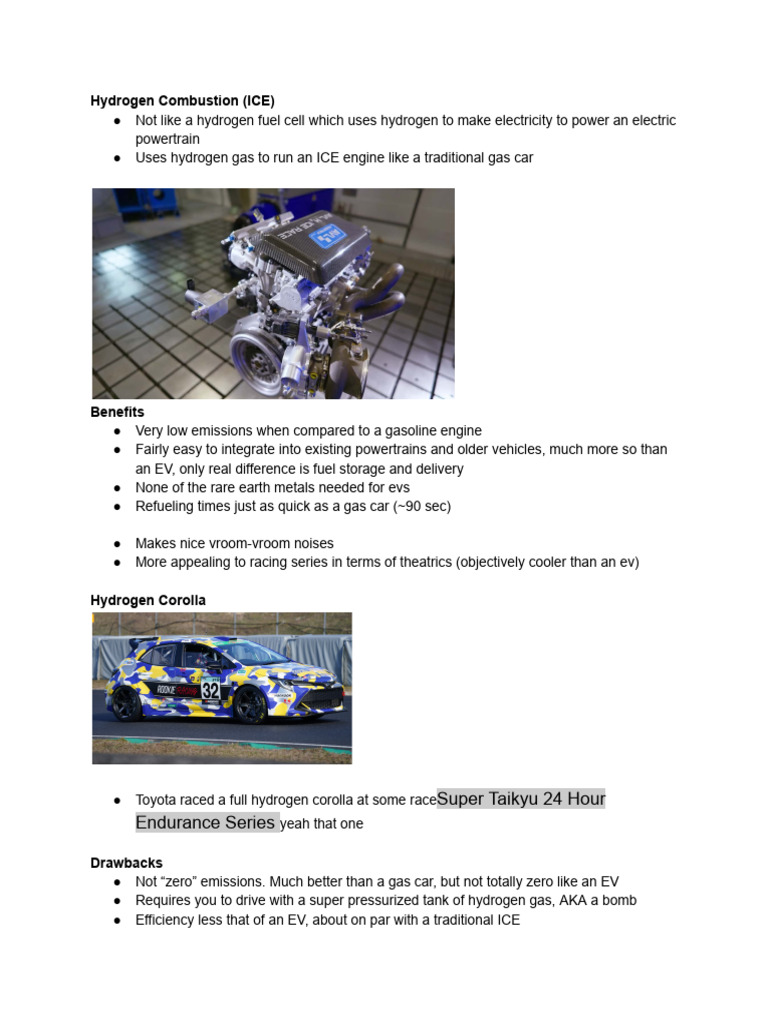 Hydrogen Combustion Engines Explained | PDF