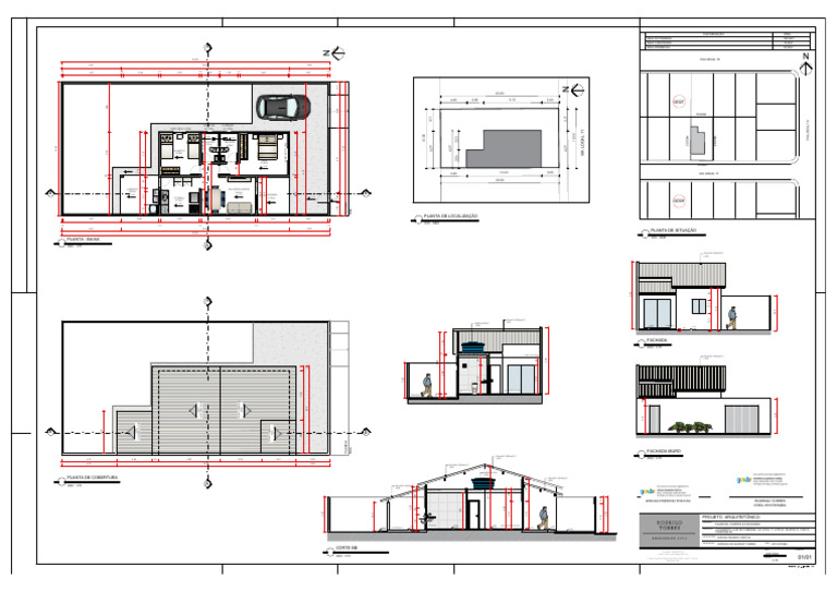 Planta Baixa e Cortes de Projeto Residencial | PDF