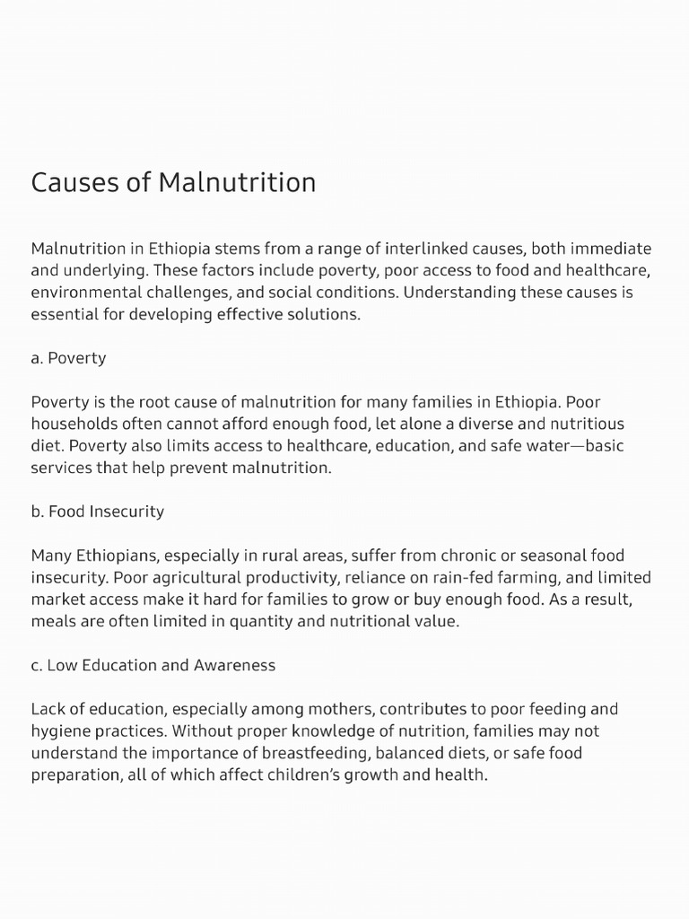 Causes and Consequences of Malnutrition | PDF