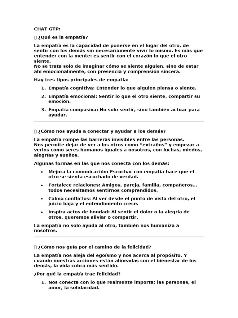 La importancia de la empatía en la vida | PDF | Empatía | Las emociones