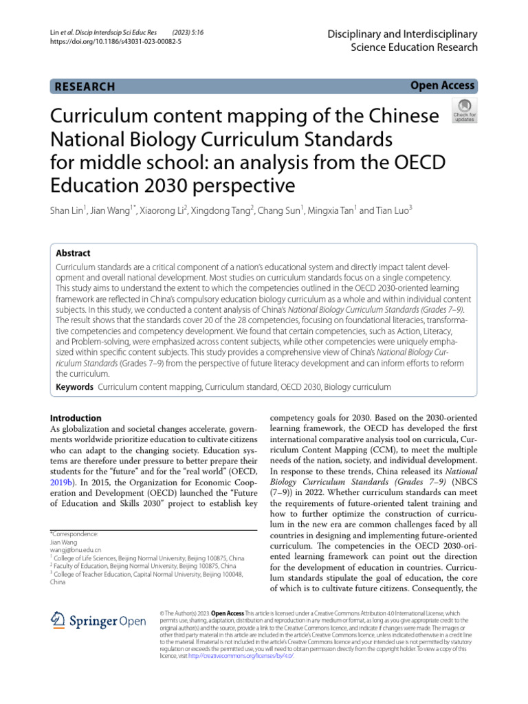 Analysis of Chinese Bio Curriculum | PDF | Curriculum | Science