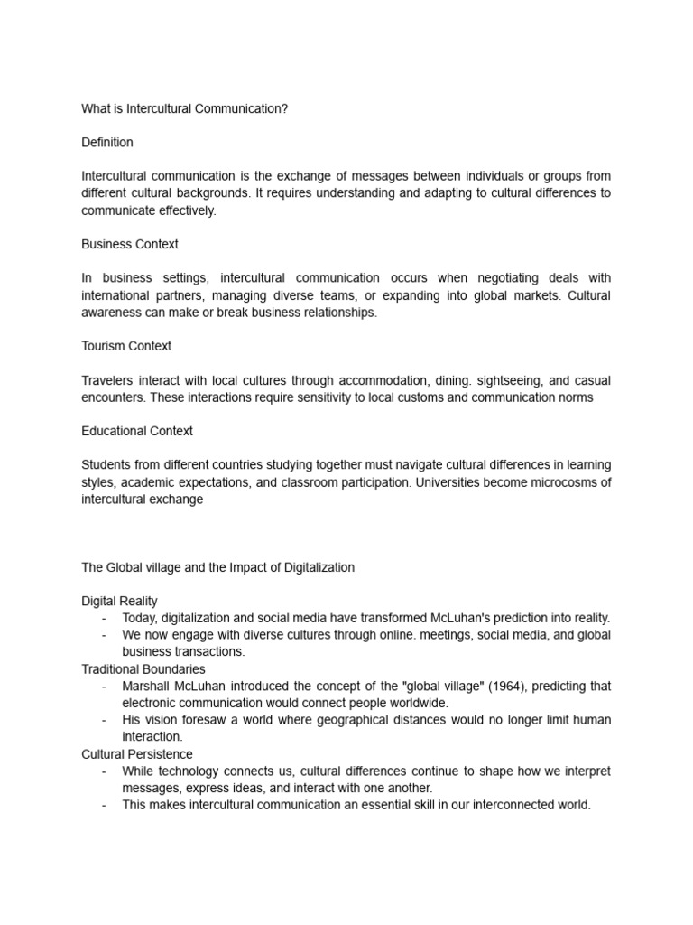 Intercultural Communication Essentials | PDF | Cross Cultural ...