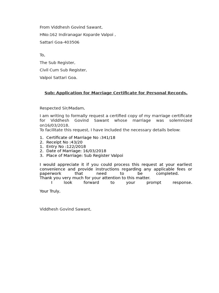 Letter To Sub Register | PDF