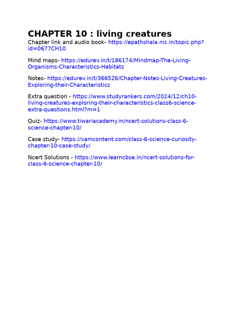 Living Creatures: Characteristics Overview | PDF