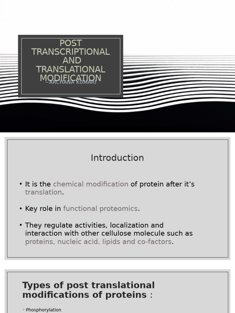 Post Translational Modification. | PDF