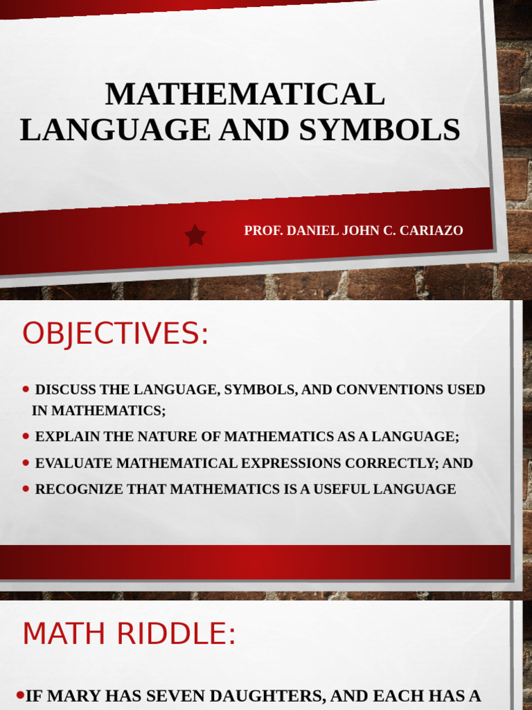 Understanding Mathematical Language and Symbols | PDF | Mathematics ...