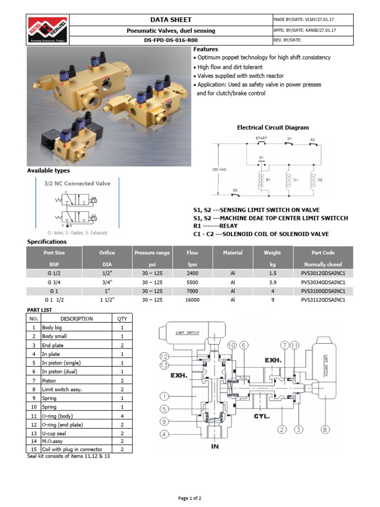 3-Way Pressure Sensing Valve Features | PDF | Valve | Alternating Current
