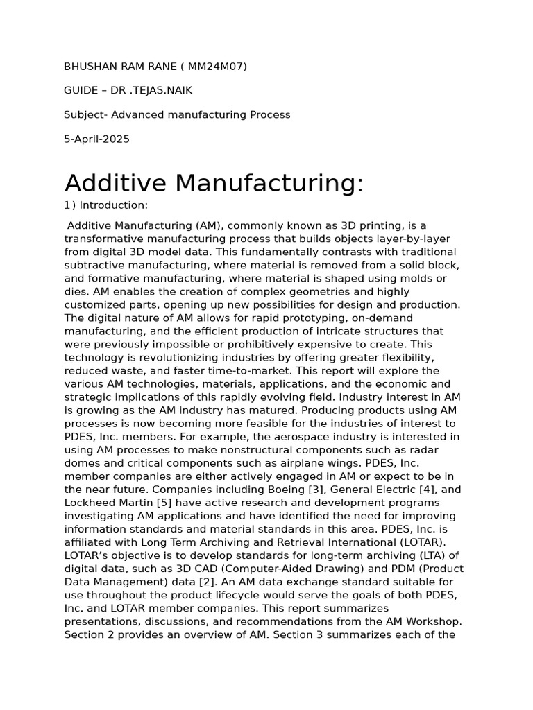 Additive Manufacturing Overview and Trends | PDF | 3 D Printing ...