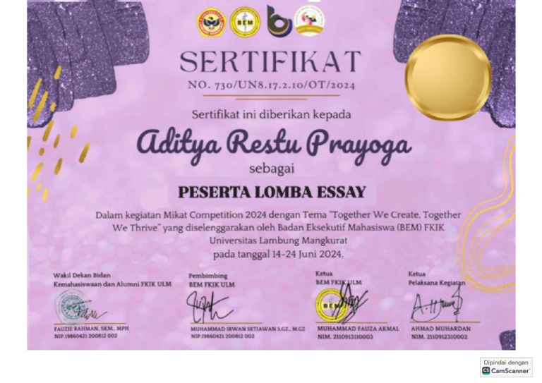 Sertif Mikat | PDF