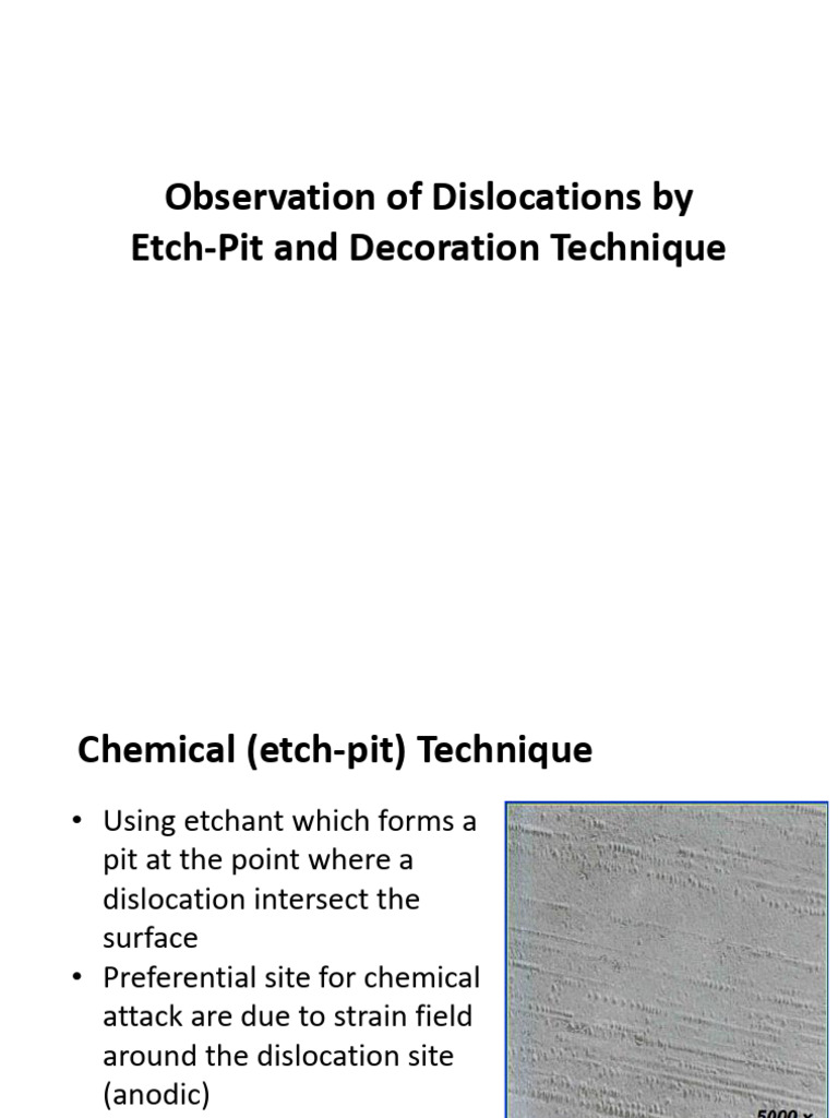 Dislocation Observation Techniques Explained | PDF