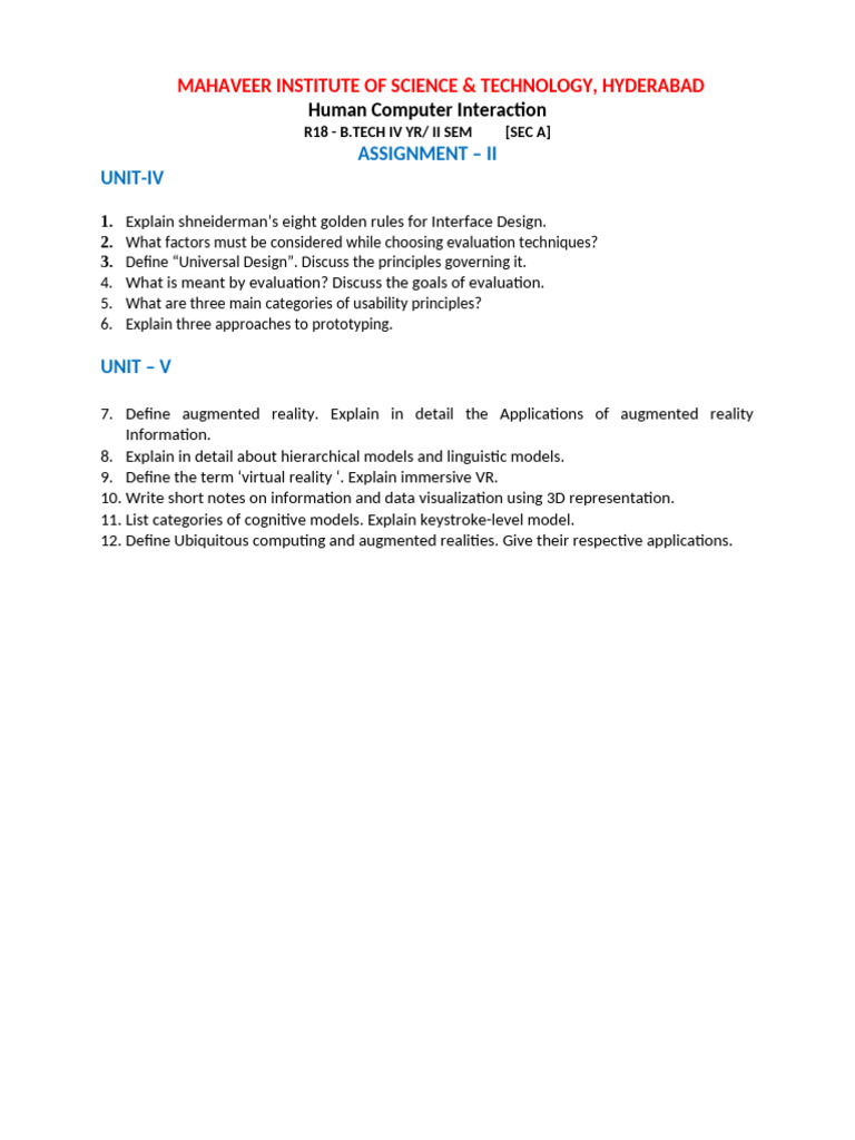 Hci-Subjective-Mid-Ii Assignment - P.ramesh | PDF