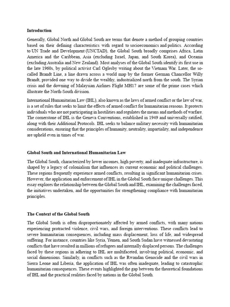Global South and International Humanitarian Law | PDF | International ...