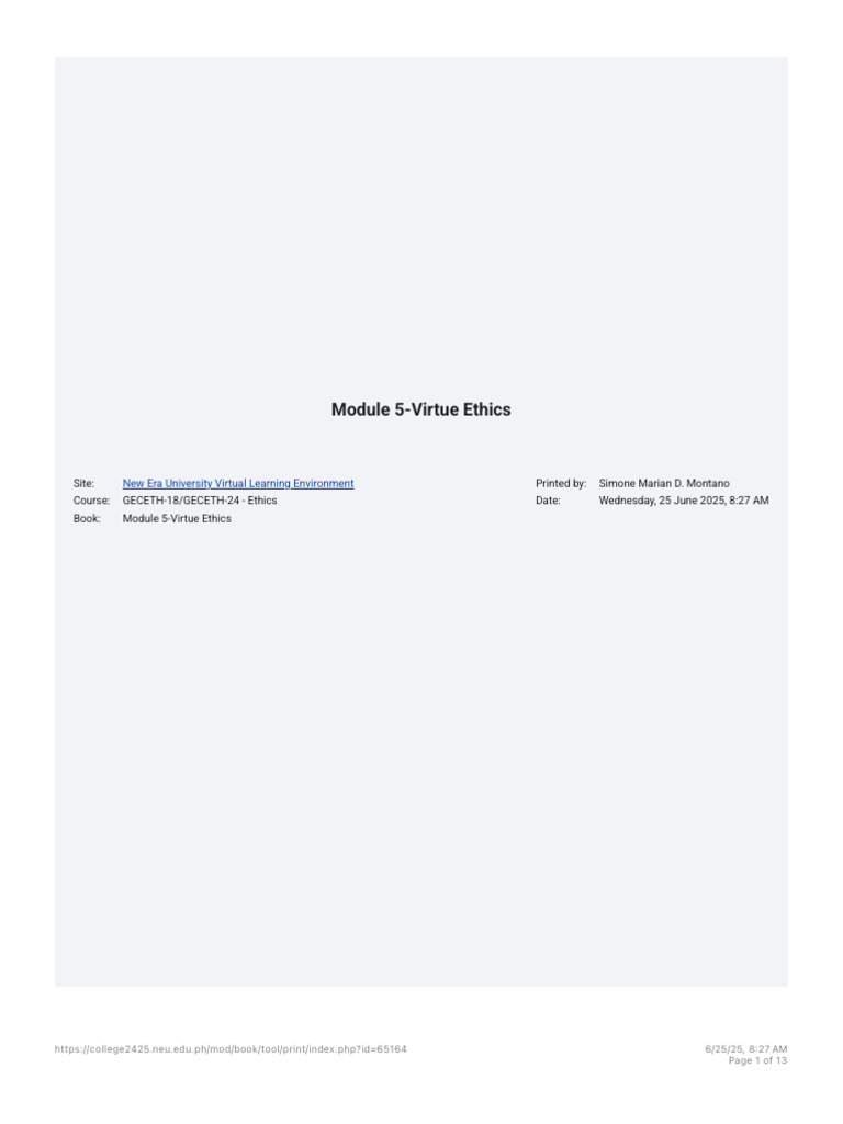 Understanding Virtue Ethics Concepts | PDF | Virtue | Virtue Ethics