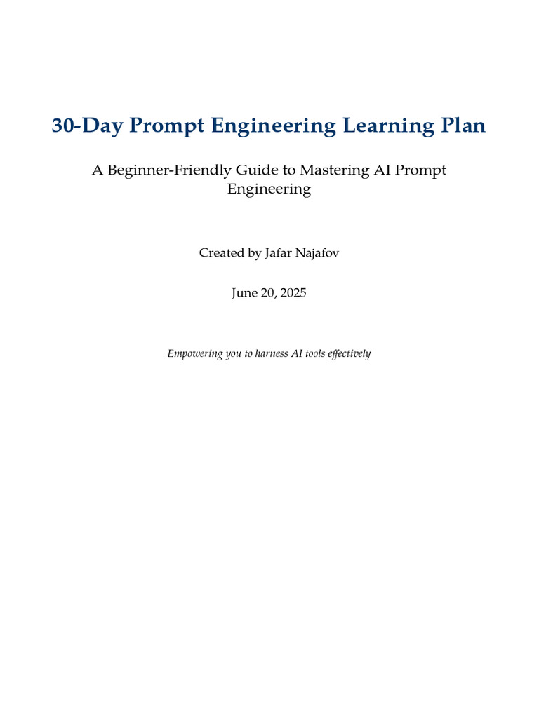 30-Day Prompt Engineering Guide | PDF | Learning