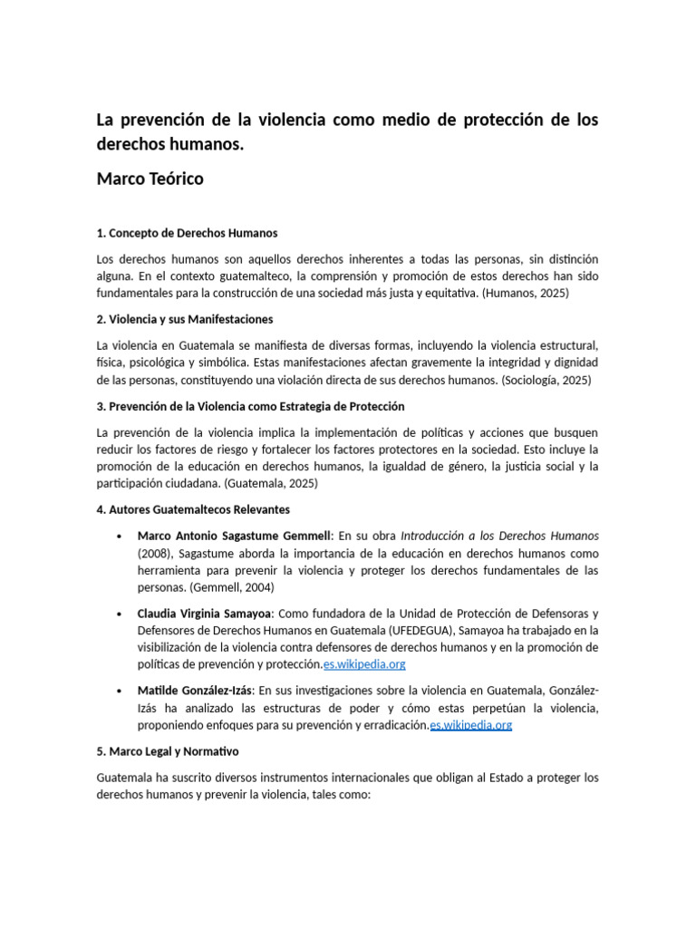 Prevención de la Violencia y Derechos Humanos | PDF | Derechos humanos ...