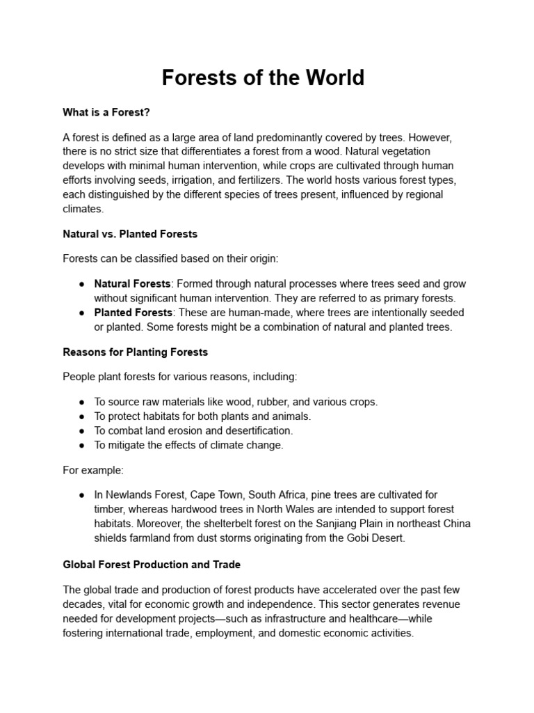 Global Forest Geography Overview | PDF | Forests | Rainforest
