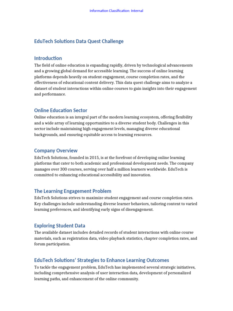 EduTech Data Quest: Enhancing Engagement | PDF | Educational Technology ...