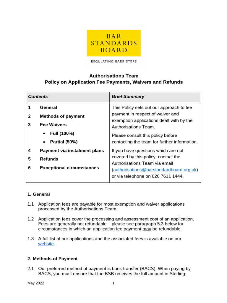 Application Fee Payment Policy Guide | PDF | Banks | Payments