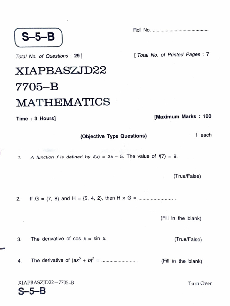 Maths 11th Set B BIANNUAL 2022 | PDF | Mathematics | Mathematical Analysis