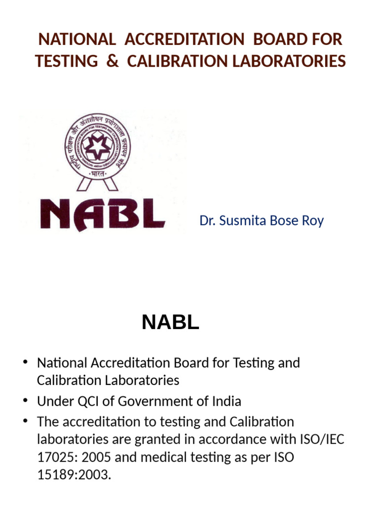 NABL Accreditation Overview and Process | PDF