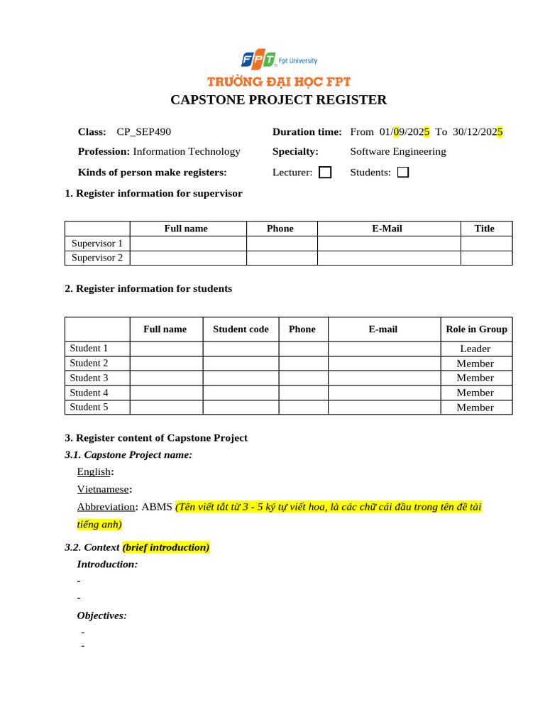 Capstone Project Registration Guide | PDF | Artificial Intelligence ...