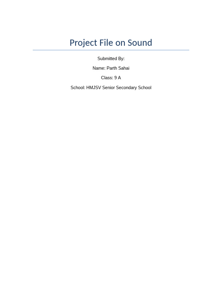 Project File Sound Parth Sahai | PDF | Sound | Ultrasound