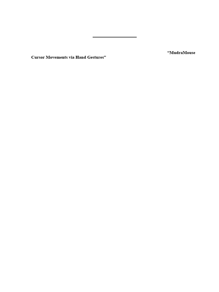 MudraMouse: Hand Gesture Cursor Control | PDF | Graphical User ...