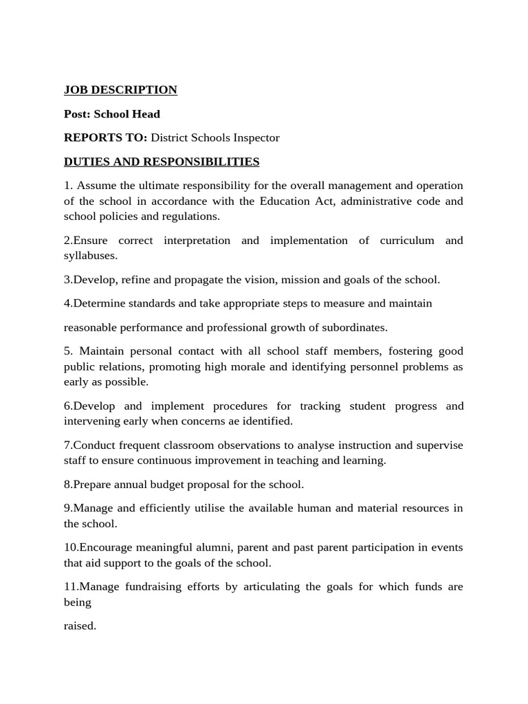 School Leadership Roles and Responsibilities | PDF | Schools | Teachers